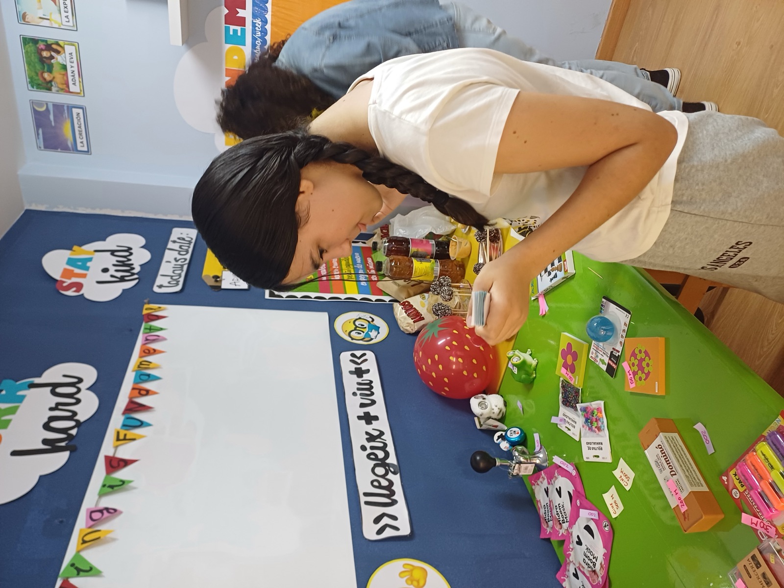 Student practicing a community micro-enterprise exercise